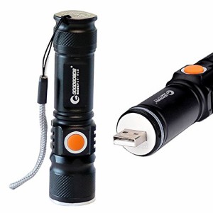 グッド・グッズ 高輝度 1800LM USB 充電式 懐中電灯 強力 小型 IP65 防水 ハンディライト ledライト ズーム機能 アウトドア 防災対策 犬