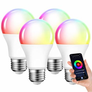 LVWIT スマート電球 LED電球 スマートライト E26 60W形相当 810lm 電球色 昼光色 昼白色 RGBCWマルチカラー アプリ制御 調光調色 2.4GHz 