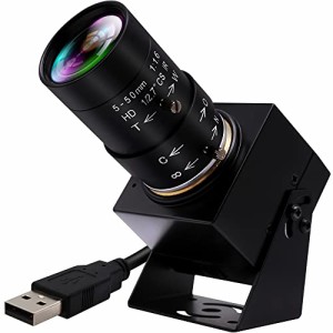 ELP 4K USB カメラ 可変焦点ウェブカメラ 5-50mm 10X ズーム バリフォーカル カメラ、2160P 30fps 手動ズーム フォーカス ウェブカメラ、