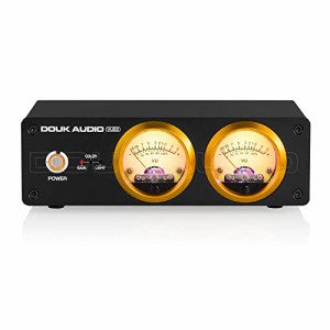 Douk Audio VUメーター デュアルアナログ ディスプレイ DB パネルMIC+LINE サウンドレベルメーター (ブラック)