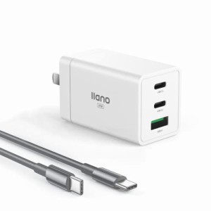 llano 65W PD充電器 (GaN Swift搭載/世界最小クラス/3ポートUSB-C急速充電器/折り畳み式/超コンパクト)【PD3.0対応/QC4.0対応/PPS規格対