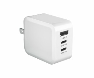 USB-C PD 充電器 65W GaN: 窒化ガリウム採用 急速充電器 タイプC USB充電器 Type-A 1ポート Type-C 2ポート PD対応 ACアダプター 合計 3