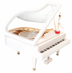Sugarello オルゴール ピアノ型 音楽ボックス バレリーナ 付き インテリア おもちゃ プレゼント お祝い 誕生日 子供 ピアノ (Ｍ 15W*16D*