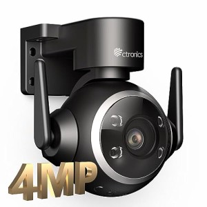 Ctronics 防犯カメラ 屋外 2.5K 4MP 5G Wi-Fi 対応 自動追跡 スマート暗視 ヒューマン検知 声光威嚇 プリセット機能 ONVIF/FTP/NAS対応 