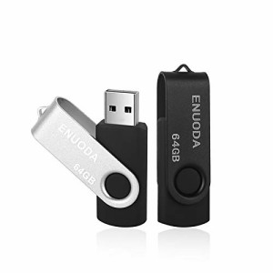 USBメモリ 64GB 2個セット ENUODA USB2.0 フラッシュメモリ 64GB USB メモリスティックー USBメモリー 64ギガ 回転式 データ送信 Windows