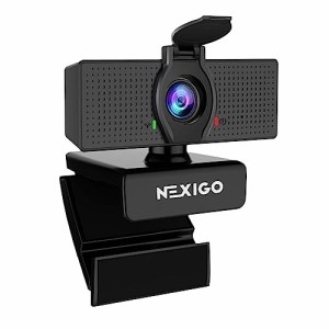 NexiGo N60 1080Pウェブカメラ、マイク付き、調整可能な視野角、ズーム機能、ソフトウェア制御とプライバシーカバー、USB HDコンピュータ