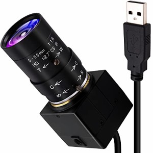 ELP 8MP USB カメラ 5-50mm 10X ズーム バリフォーカル マニュアル レンズ カメラ、2448P 30fps 可変焦点 USB ウェブカメラ IMX179 セン