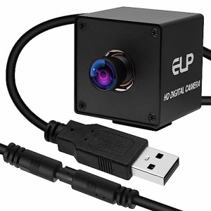 ELP オートフォーカス 4K USBカメラ 超小型 ウェブカメラ マイク内蔵 100度歪みのないレンズ 広角カメラ 2160P 30FPS 高速 USB監視カメラ