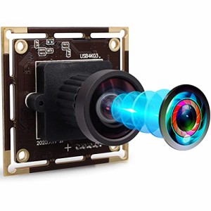 ELP 4K USB Webカメラ（CMOS付き）Sony IMX415マイクロ歪みなし110度レンズ、Windows Linux Mac Android用USBカメラモジュールプラグアン