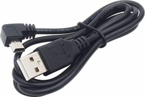 オーディオファン miniUSBケーブル USB2.0 L字 miniUSB (オス) - ストレート USB-A (オス) miniB L字型D USBケーブル ブラック 約1.0m
