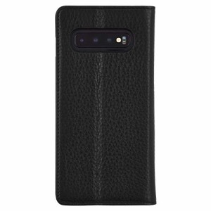 Case-Mate スマホケース 手帳型 (Galaxy S10+) 二つ折 カバー IC カード 収納 [耐衝撃･画面保護]本革 レザー ウォレット フォリオ ブラ