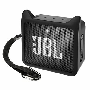 JBL GO2ポータブルBluetoothスピーカー用保護シリコンカバー かわいい猫耳型 耐衝撃キャリーケース JBL GO 2スピーカー対応 ブラック