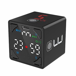 【TickTime Cube タイマースタートは倒すだけ！】キッチンタイマー ポモドーロタイマー 時間を倍にするときはタッチ LEDパネル 3段階音量