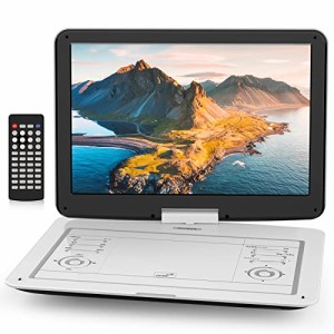 ポータブルDVDプレーヤー 15.5型 FANGOR 車載携帯式DVD 大容量バッテリー内蔵 液晶 画面 14.1インチ 270度回転 3電源 CPRM対応 リージョ