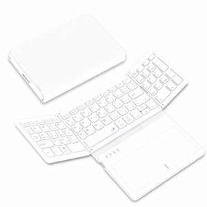 Omikamo キーボード ワイヤレス 折り畳み式 大型タッチパッドとテンキー搭載 キーボード bluetooth 日本語配列 iPad キーボード 充電式 