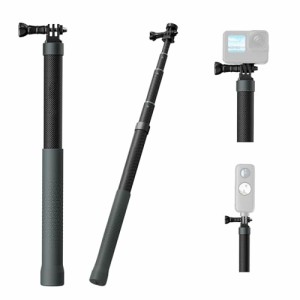 AFAITH 120cm/47inch 自撮り棒 スマホ自撮り棒 Gopro 自撮り棒 カーボンファイバー自撮り棒 軽量135g Insta360 自撮り棒 ゴープロ 自撮り