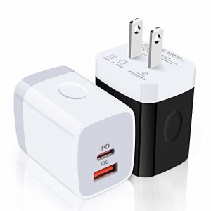 Viviber type c pd アダプタ iphone 充電器 acアダプター usb c 電源アダプタ (USB-A&USB-C 2ポート/20W PD3.0/PSE認証/急速充電) コンセ