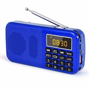 Gemean J-725Cポータブル アラームクロックラジオ（FMのみ対応)大容量（3000mAH）充電式バッテリー ポータブル ワイド FM SD USB MP3 フ