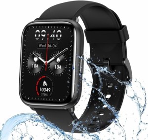 スマートウォッチ iPhone対応 アンドロイド対応 IP68防水 水泳時計、46mmハイビジョンタッチ大画面、音楽再生ウォッチ Bluetooth 5.1 3D