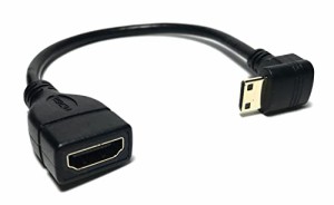 Access 【 下L型 】ミニHDMI オス から HDMI メス 変換ケーブル HDMIタイプAメス - ミニHDMIオス AV8-DL-9