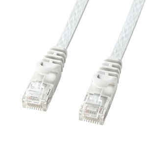 サンワサプライ LANケーブル パソコン、LANハブ対応 CAT6 フラットタイプ 1Gbps/250MHz ギガビット イーサネットケーブル RJ45コネクタ 