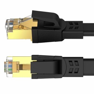 LANケーブル 30m CAT8 Soohut 高速 lanケーブル 40Gbps/2000MHz ランケーブル RJ45 コネクタ インターネット フラット LANケーブル 爪折