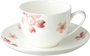 リビング ボーンチャイナ 桜 カップ&ソーサー 6客セット 透光性 陶磁器