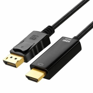 DisplayPort HDMI変換ケーブル【4k@30hz/ディスプレイポート-HDMI変換ビデオオーディオ互換性レノボ、HP、ASUS、デルなど複数のコンピュ