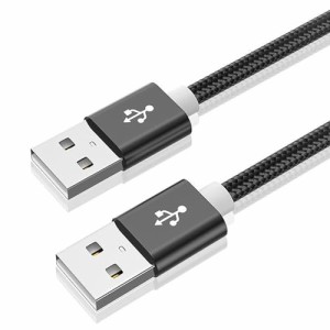 1M USB 3.0ケーブル オスオス a-aタイプ 両端 コード 5Gbps 高速転送 アルミシェルとナイロン編み HDD、TV Box、カメラ、DVDプレーヤー、