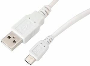 エアージェイ USBケーブル 2A 充電専用 1m (USB microUSB) ホワイトUKJ2AN-1M WH