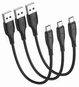 マイクロUSBケーブル30cmショートコード、HOTNOW [3本、0.3m] Android Micro USB Charger Galaxy S7 S6 S7 Edge S5、Note 5、PS4、PowerB