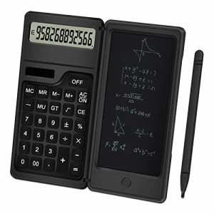 Lefon 電卓付き電子メモ 計算機＆電子メモパッド2in1 電池式 12桁 ワンタッチ消去 オフィス、学生、仕事用 ビジネス用