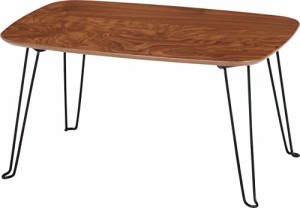 不二貿易(Fujiboeki) ローテーブル 折りたたみテーブル 幅60×奥行40×高さ31cm ミディアムブラウン 完成品 持ち運び簡単 トロン 10494