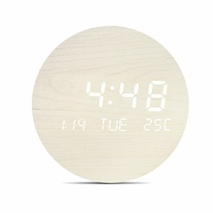 LED デジタル 壁掛け 時計 デジタル 交流式 カラー液晶 無線で使える グレー