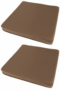 金鵄 レザークッション 低反発 高反発 座布団 コラム 40x40x5 (2, ブラウン)