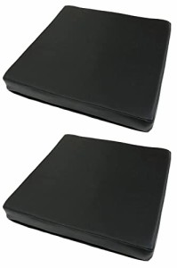 金鵄 レザークッション 低反発 高反発 座布団 コラム 40x40x5 (2, ブラック)