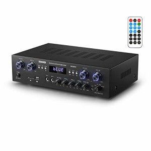 Donner パワーアンプ Bluetooth5.0 オーディオアンプ 最大出力440W オーディオステレオレシーバー USB/SD/FM/2MicINEcho/RCA/LED スタジ