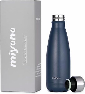 Miyono 350ml 水筒 軽量 ポータブル 魔法瓶 ステンレスボトル 保温 保冷 真空断熱 漏れ防止 炭酸OK 直飲み 小さい 持ち運び マグボトル 