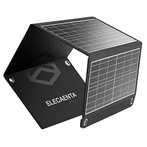 ELECAENTA 22W ETFEソーラーチャージャー 5V/3A 2USBポート 小型 ソーラー充電器 折りたたみ式 薄型超軽量 スマホ充電器 防水 キャンプ 