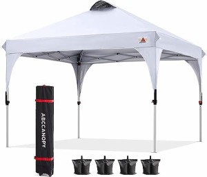 ABCCANOPY タープテント ワンタッチ 3段階調節 ベンチレーション 天井 2m/2.5m/3m アウトドア 簡単 大型 タープ テント キャスターバッグ