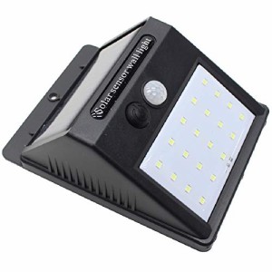 20LED センサーソーラーライト ブラック 屋外 防水仕様 ライト 人感センサー 明るい LED 防犯対策 電池不要 省エネ 玄関 屋外照明 庭 ソ