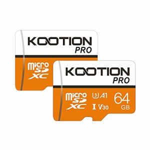 KOOTION microSDカード 64GB(2個セット) SDアダプター付 Class10 UHS-I メモリカード SDXC マイクロSDカード U3超高速転送 ドライブレコ