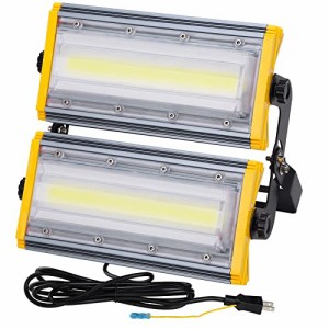 Maikading LED 投光器 100W 作業灯 1700w相当 16000LM 薄型 2mコード付 アース付きプラグ PSE適合 360°回転 耐久性 省エネ 倉庫照明 防