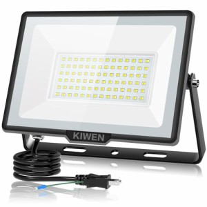 KIWEN led投光器 屋外 防水 作業灯 100v 100w 15000ルーメン 高輝度 1500w相当 投光器 屋外 超軽量 投光器 100v 超薄型 省エネ 投光器 防