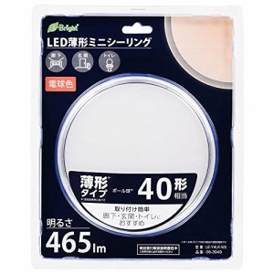 オーム(OHM) 電機 LEDシーリングライト 小型 ミニ 玄関/トイレ/廊下 薄型 薄形 ミニシーリングライト 40形 465ルーメン 電球色 LE-Y4LK-W