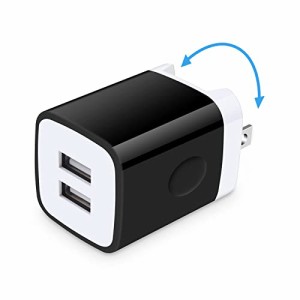 USB コンセント usb充電器 usb電源アダプター 12W 折畳み 2ポート 充電コンセント 小型 2.4A iPhone充電器 コンパクト PSE認証済 Android