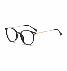 [SHUNHANG] ブルーライトカットメガネ PCメガネ 眼精疲労防止 10g超軽量 ブルーライトカット 丸い眼鏡 おしゃ れ 伊達メガネ 度なし オフ