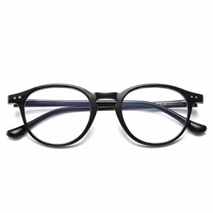 [Dollger] ブルーライトカット メガネ 伊達メガネ 度なし 超軽量 UVカット 紫外線カット ブルーライトカット眼鏡 丸メガネ ラウンド ボス