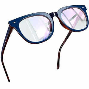 [Joopin] ブルーライトカット メガネ パソコン用 pc 超軽量 TR90 UVカット ウェリントン 伊達メガネ 透明レンズ メンズ レディース