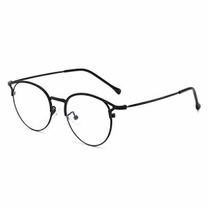 [Dollger] ブルーライトカットメガネ 伊達メガネ uvカット 度なし 15g超軽量 メガネ 透明レンズ 丸い眼鏡 男女兼用